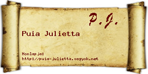 Puia Julietta névjegykártya